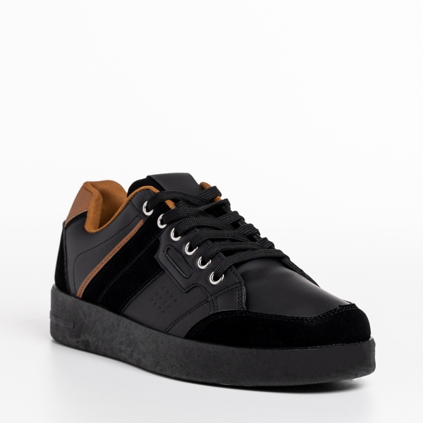 Мъжки спортни обувки  черни от еко кожа  Refujio - Kalapod.bg