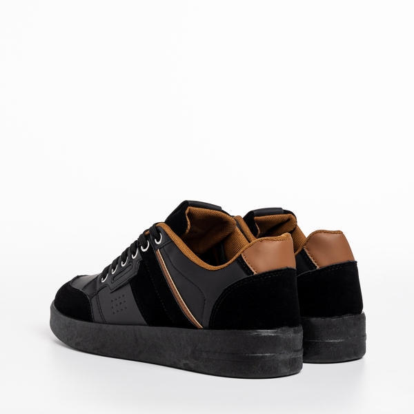 Мъжки спортни обувки  черни от еко кожа  Refujio, 4 - Kalapod.bg