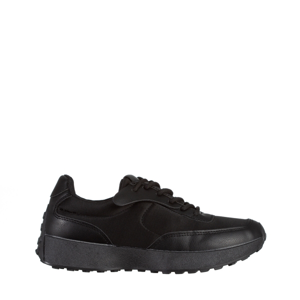 Дамски спортни обувки  черни  от еко кожа  и текстилен материал  Refugia, 2 - Kalapod.bg