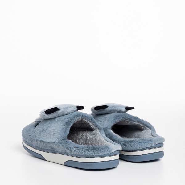 Детски чехли сиви от текстилен материал  Pierre, 4 - Kalapod.bg
