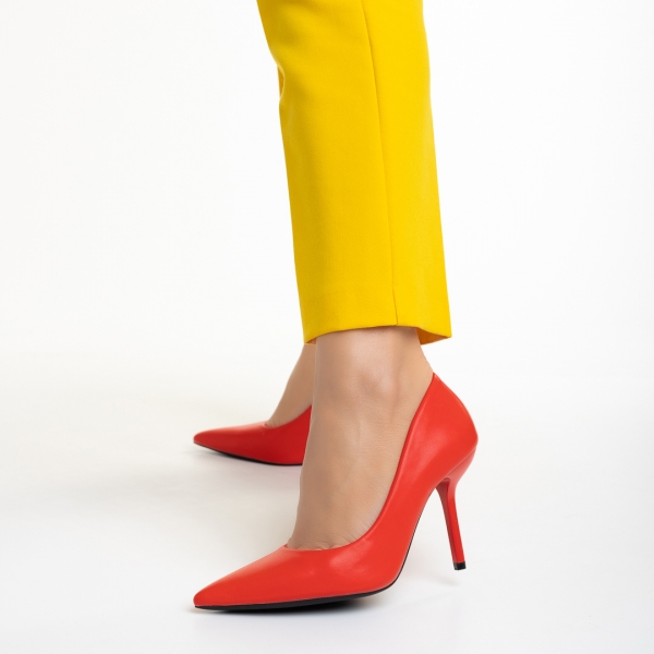 Дамски обувки  червени  от еко кожа  Leya - Kalapod.bg