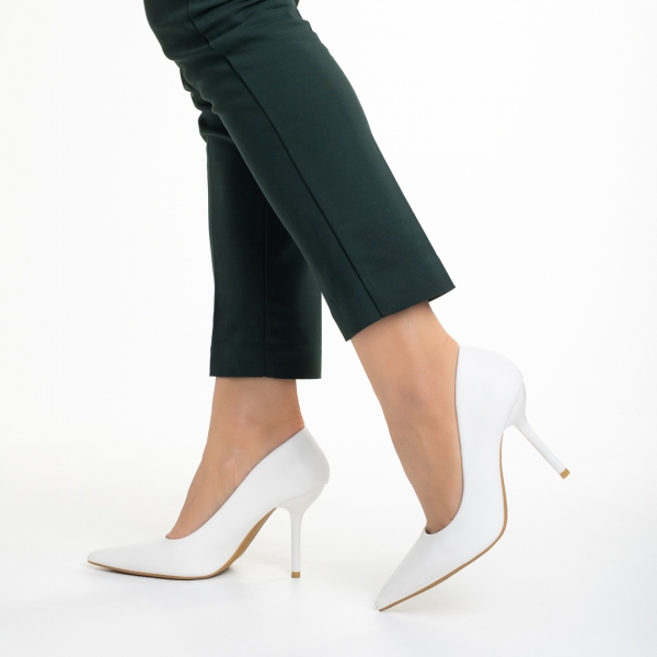 Дамски обувки  бели  от еко кожа  Leya, 4 - Kalapod.bg