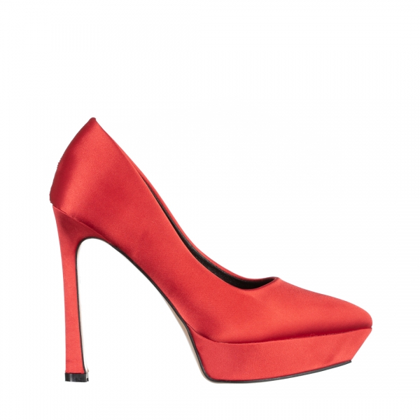 Дамски обувки  червени  от текстилен материал  Coriana, 2 - Kalapod.bg