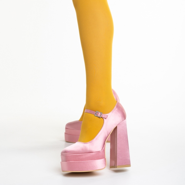 Дамски обувки  розови  от текстилен материал  Caira, 3 - Kalapod.bg