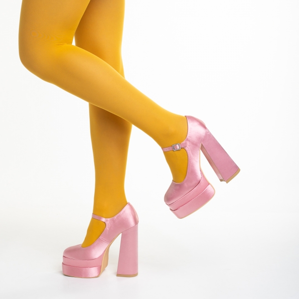 Дамски обувки  розови  от текстилен материал  Caira, 4 - Kalapod.bg