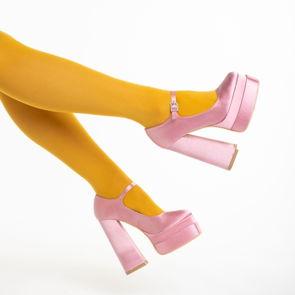 Дамски обувки  розови  от текстилен материал  Caira, 6 - Kalapod.bg