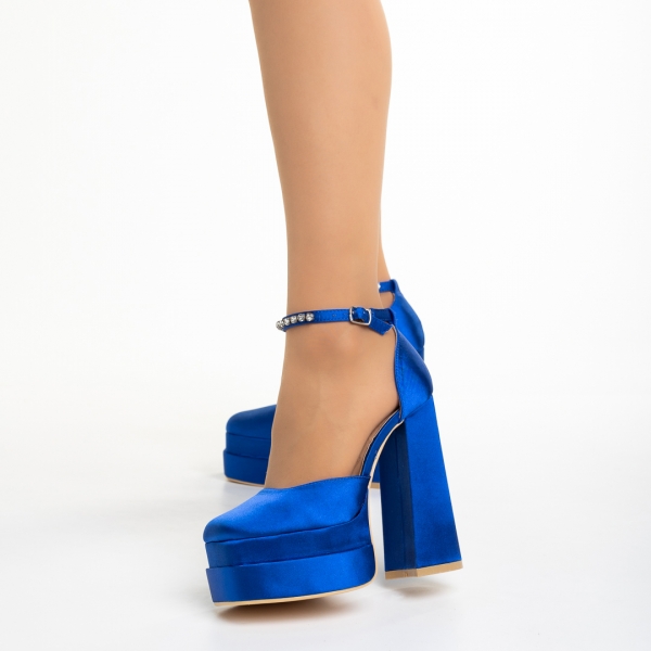 Дамски обувки  сини  от текстилен материал  Amyra, 3 - Kalapod.bg