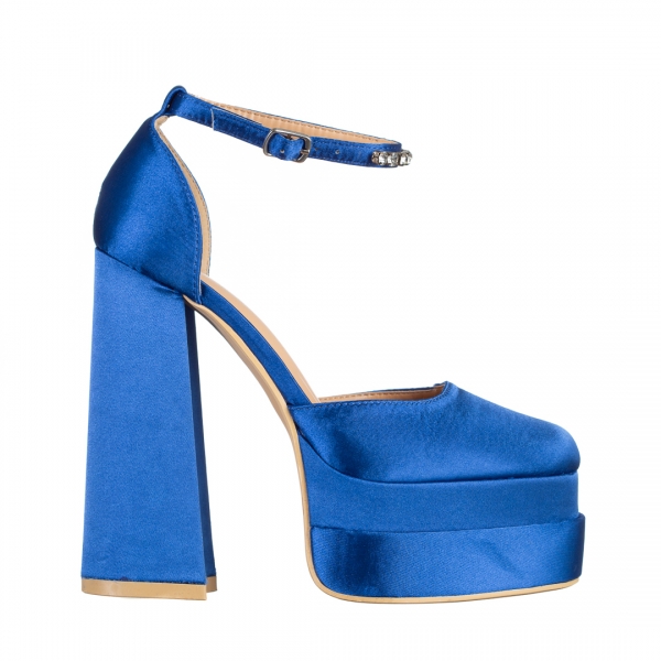 Дамски обувки  сини  от текстилен материал  Amyra, 4 - Kalapod.bg