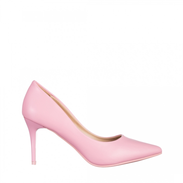 Дамски обувки розови  от еко кожа  с ток  Lenaya, 2 - Kalapod.bg