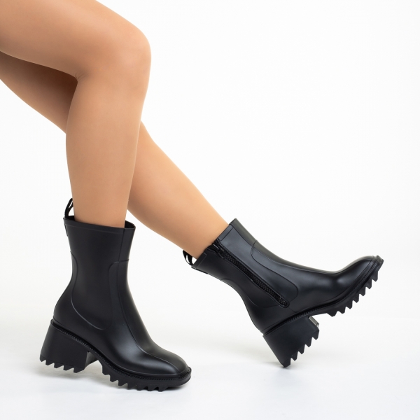 Дамски чизми  черни от синтетичен материал  Sumeya, 5 - Kalapod.bg