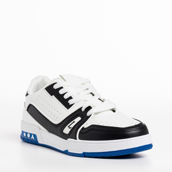 Мъжки спортни обувки  бели с черно от еко кожа  Gerardo, 3 - Kalapod.bg