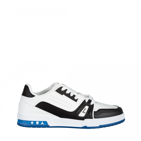 Мъжки спортни обувки  бели с черно от еко кожа  Gerardo, 2 - Kalapod.bg