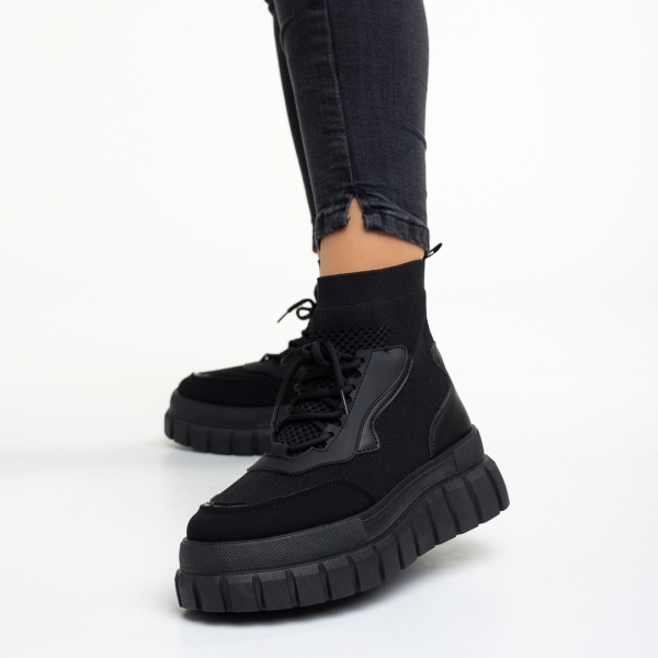 Дамски спортни обувки  черни  от текстилен материал  Icelyn, 3 - Kalapod.bg