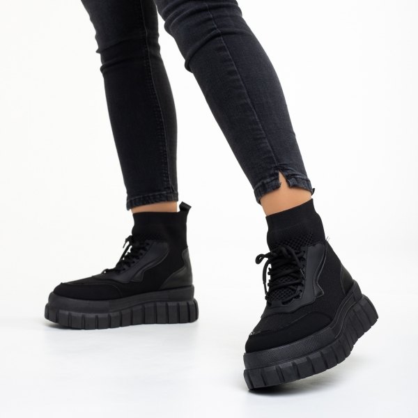 Дамски спортни обувки  черни  от текстилен материал  Icelyn - Kalapod.bg