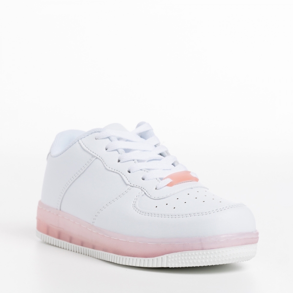 Детски спортни обувки  бели  с  розови  от еко кожа  Carsyn, 3 - Kalapod.bg