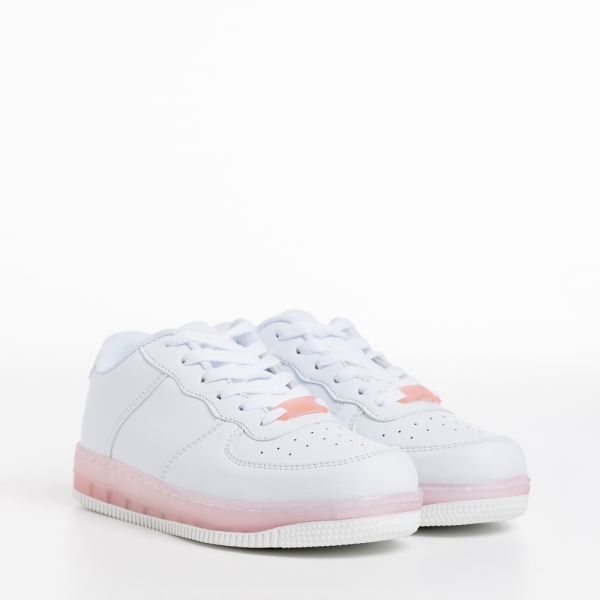 Детски спортни обувки  бели  с  розови  от еко кожа  Carsyn - Kalapod.bg
