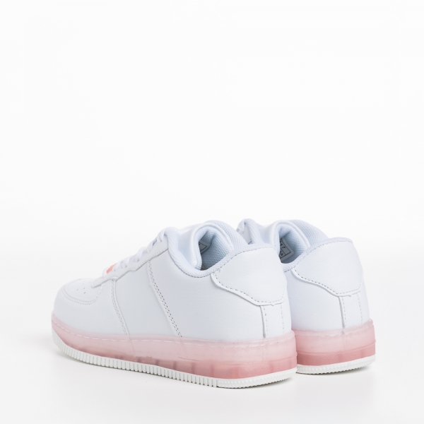 Детски спортни обувки  бели  с  розови  от еко кожа  Carsyn, 4 - Kalapod.bg