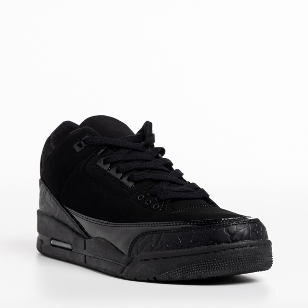 Мъжки спортни обувки  черни от еко кожа  Marcelo, 3 - Kalapod.bg