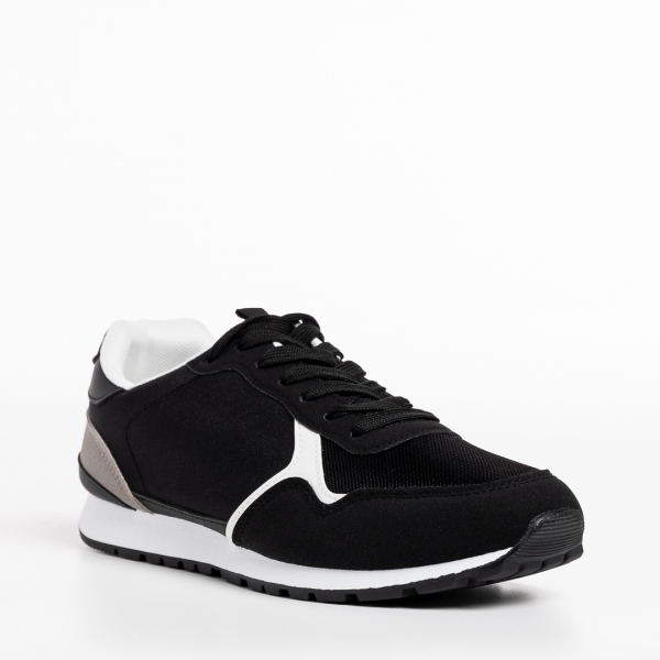 Мъжки спортни обувки  черни от текстилен материал  Sandon, 3 - Kalapod.bg