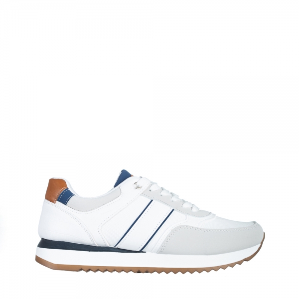 Мъжки спортни обувки  бели  от еко кожа  Federico, 2 - Kalapod.bg