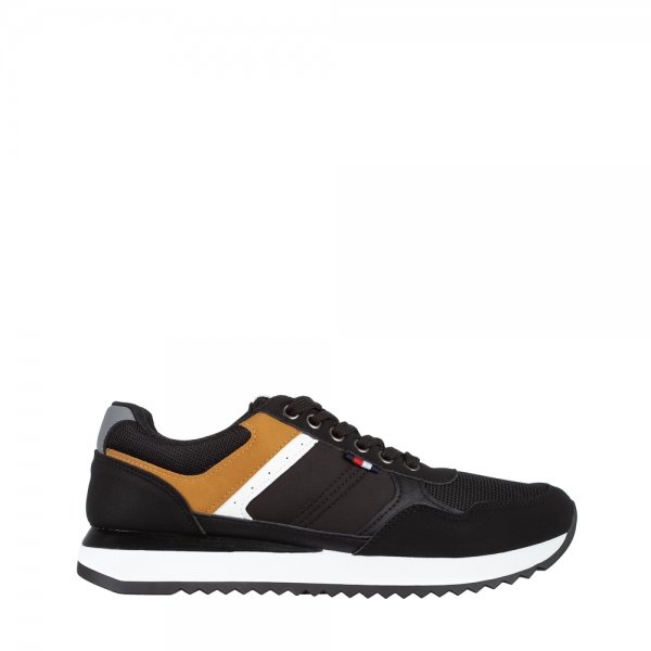 Мъжки спортни обувки  черни  от еко кожа  Ademaro, 2 - Kalapod.bg