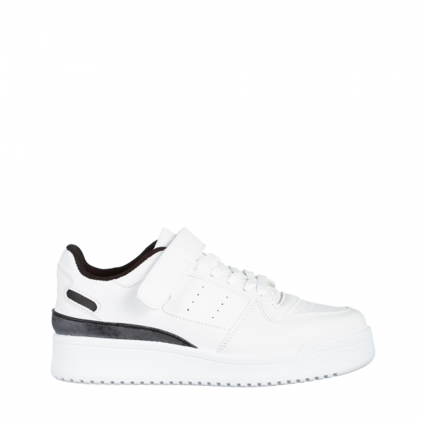 Дамски спортни обувки  бели с черно от еко кожа  Colter, 2 - Kalapod.bg