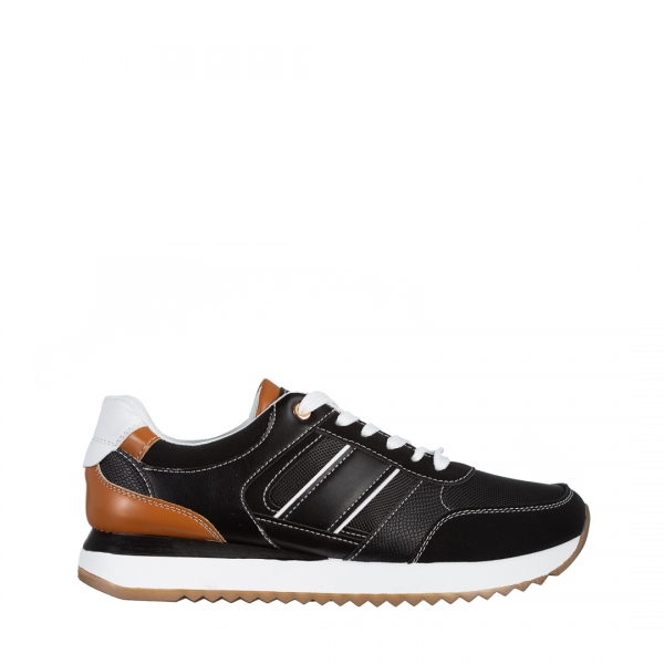 Мъжки спортни обувки  черни от еко кожа  Chase, 2 - Kalapod.bg