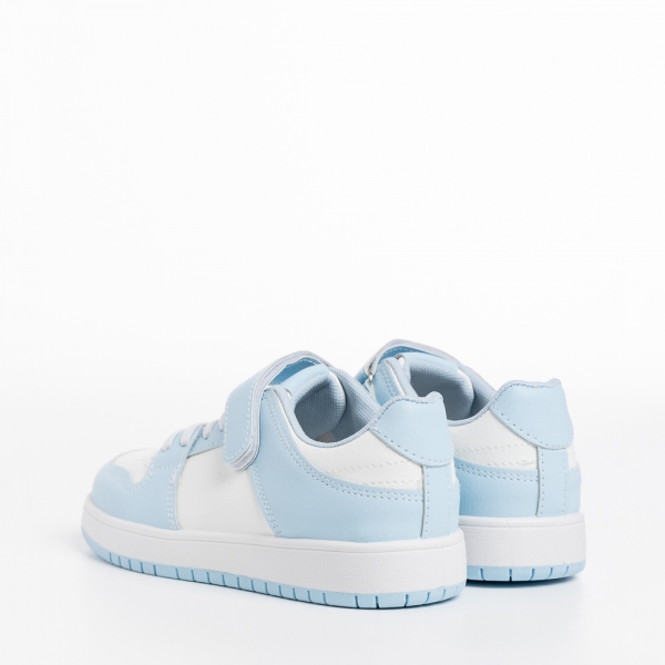 Детски спортни обувки  бели със синьо  от еко кожа  Bristol, 4 - Kalapod.bg