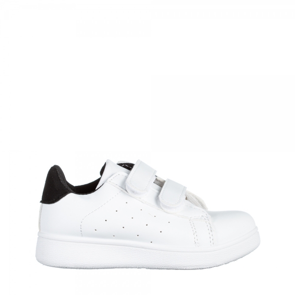 Детски спортни обувки  бели  с  черно  от еко кожа   Artio, 2 - Kalapod.bg