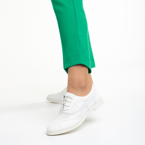 Дамски обувки  бели от текстилен материал  Fadia, 3 - Kalapod.bg