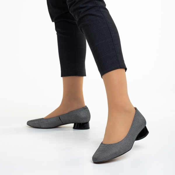 Дамски обувки Marco черни със сребристо от естествена кожа Meral, 4 - Kalapod.bg