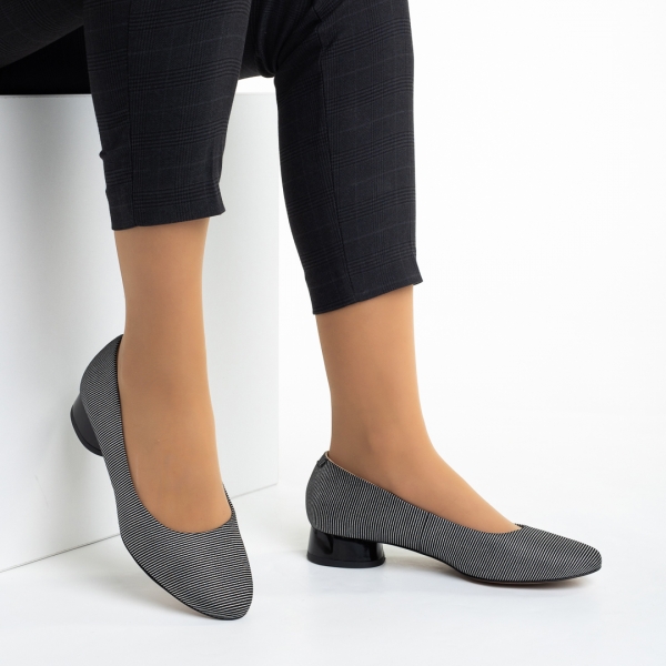 Дамски обувки Marco черни със сребристо от естествена кожа Meral, 5 - Kalapod.bg
