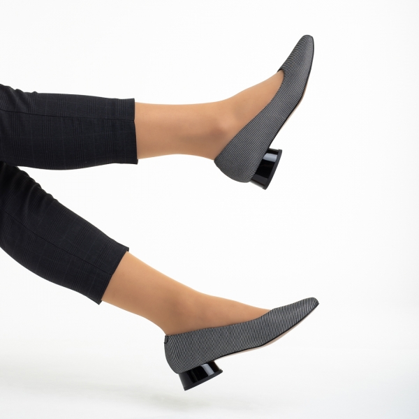 Дамски обувки Marco черни със сребристо от естествена кожа Meral, 6 - Kalapod.bg