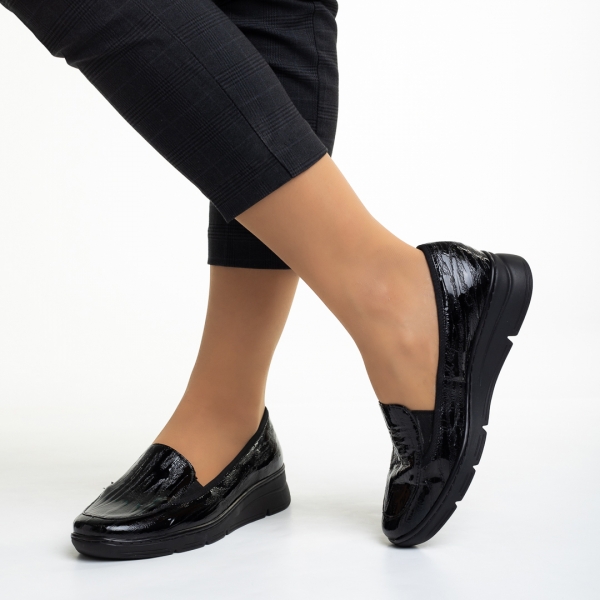 Дамски обувки черни  от естествена кожа Tajana, 4 - Kalapod.bg