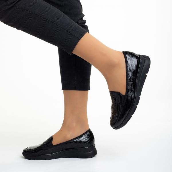 Дамски обувки черни  от естествена кожа Tajana, 5 - Kalapod.bg