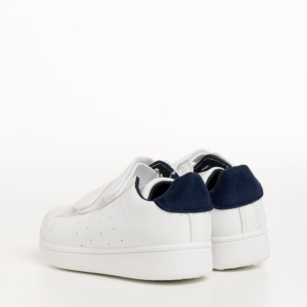 Детски спортни обувки  бели  със синьо от еко кожа   Artio, 4 - Kalapod.bg