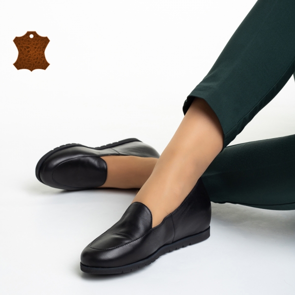 Дамски обувки Marco черни  от естествена кожа Liss - Kalapod.bg