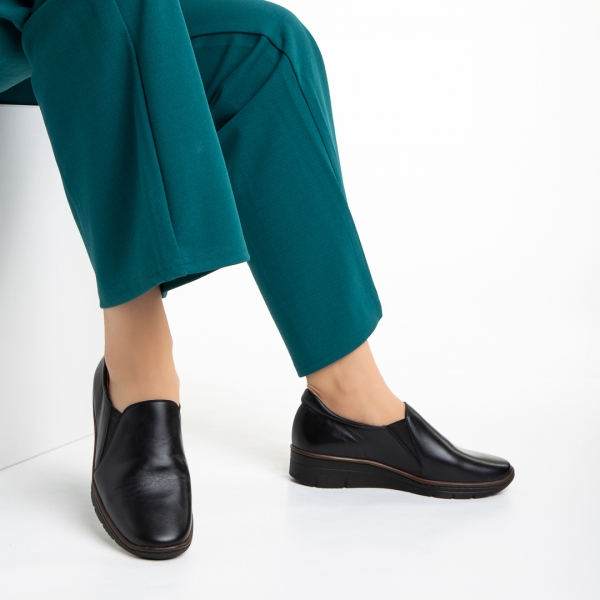 Дамски обувки черни  от естествена кожа Misaki, 5 - Kalapod.bg