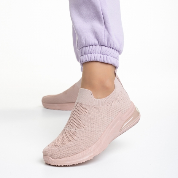 Дамски спортни обувки  розови  от текстилен материал  Rachyl, 3 - Kalapod.bg
