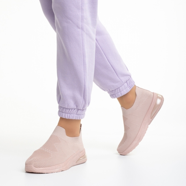 Дамски спортни обувки  розови  от текстилен материал  Rachyl, 4 - Kalapod.bg
