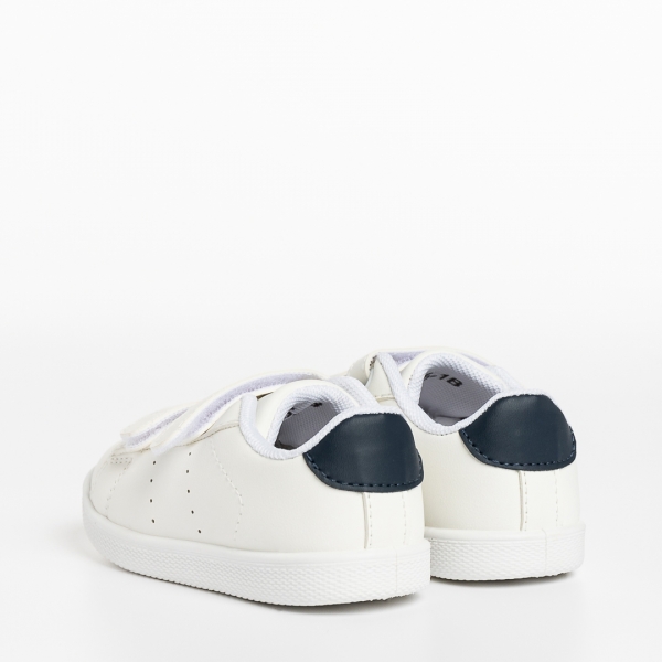 Детски спортни обувки  бели със синьо от еко кожа  Frost, 4 - Kalapod.bg
