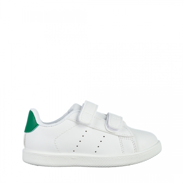 Детски спортни обувки  бели със зелено  от еко кожа  Frost, 2 - Kalapod.bg