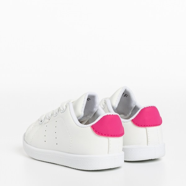 Детски спортни обувки  бели с розово от еко кожа  Orlando, 4 - Kalapod.bg