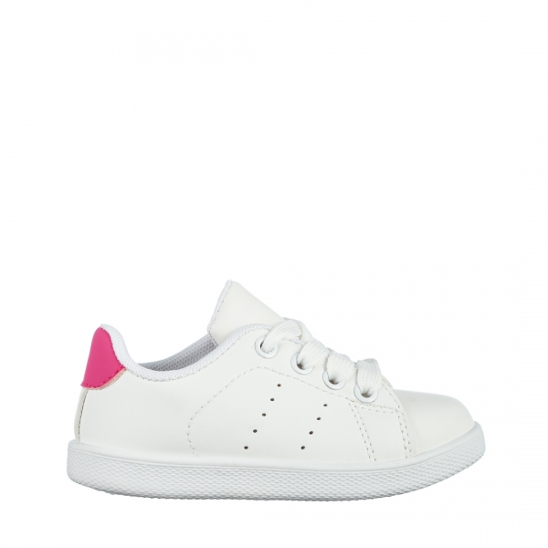 Детски спортни обувки  бели с розово от еко кожа  Orlando, 2 - Kalapod.bg