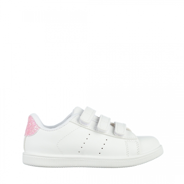 Детски спортни обувки  бели с розово от еко кожа  Faydra, 2 - Kalapod.bg