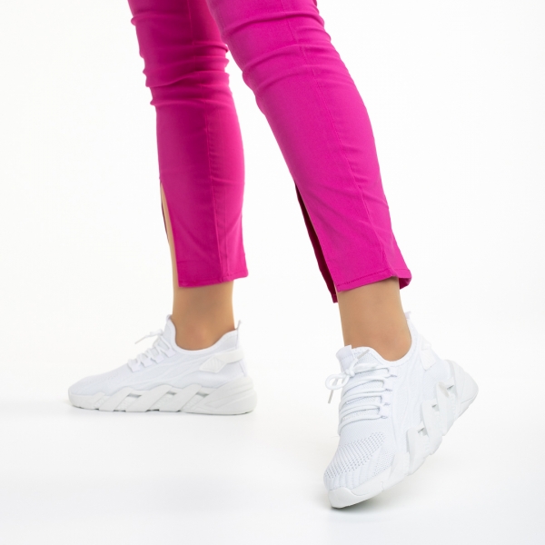 Дамски спортни обувки  бели от текстилен материал  Leanna, 3 - Kalapod.bg