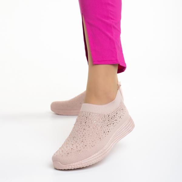 Дамски спортни обувки  розови  от текстилен материал  Sorrel, 3 - Kalapod.bg