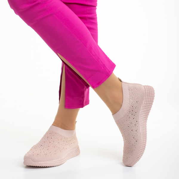 Дамски спортни обувки  розови  от текстилен материал  Sorrel, 4 - Kalapod.bg