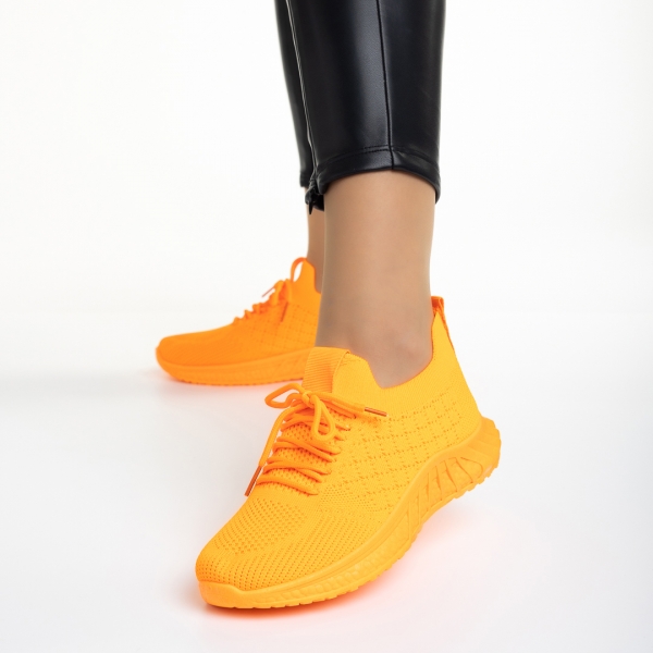 Дамски спортни обувки оранжеви  от текстилен материал  Kassidy, 3 - Kalapod.bg