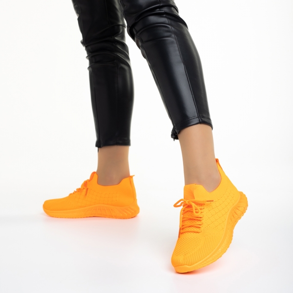Дамски спортни обувки оранжеви  от текстилен материал  Kassidy, 5 - Kalapod.bg